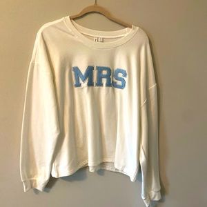 David’s Bridal “MRS” sweatshirt with tags